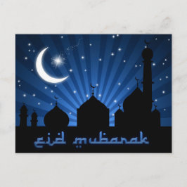 Eid Mosque Blue Night Postkarte