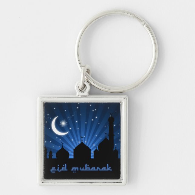 Eid Mosque Blue Night Schlüsselanhänger (Vorne)