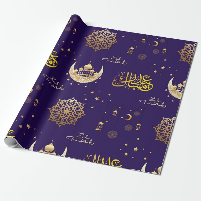 EID Moubarak Papier cadeau de la marine d'envelopp (Déroulé)