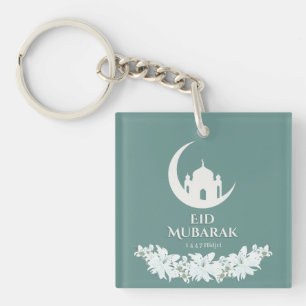 Eid Mubarak 1447 Hijri Crescent & Moschee Design Schlüsselanhänger