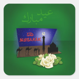 Eid Mubarak 3D Gruß - Aufkleber
