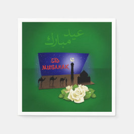Eid Mubarak 3D Gruß - Paper Napkin Serviette