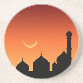Eid Mubarak Abend Sky Sandstein Untersetzer