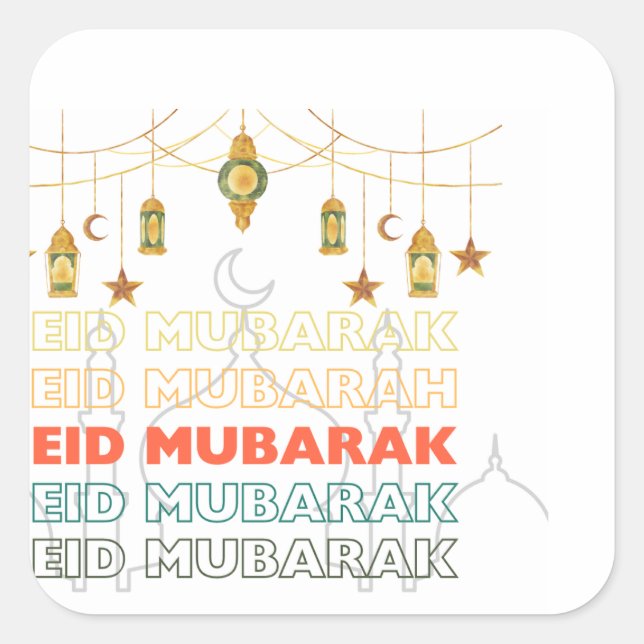 Eid Mubarak Aufkleber (Vorderseite)