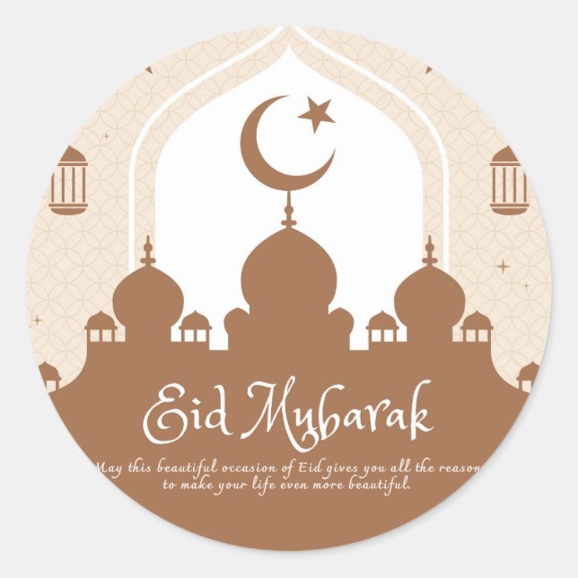 Eid Mubarak Aufkleber für Eid. (Vorderseite)