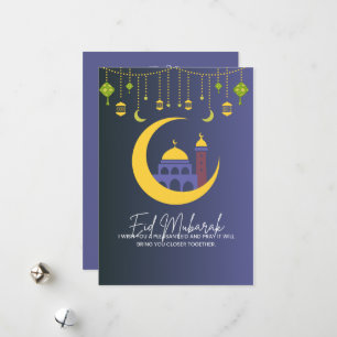 Eid Mubarak Blau Feiertagskarte