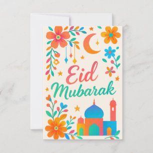 Eid Mubarak - Bunt für Kinder Moschee Blumen Einladung