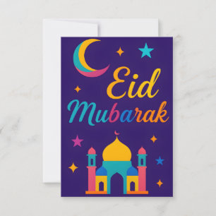 Eid Mubarak - Bunt für Kinder Moschee Blumen Einladung