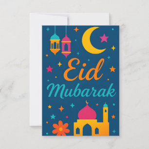 Eid Mubarak - Bunt für Kinder Moschee Blumen Einladung