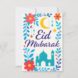 Eid Mubarak - Bunt für Kinder Moschee Blumen Einladung