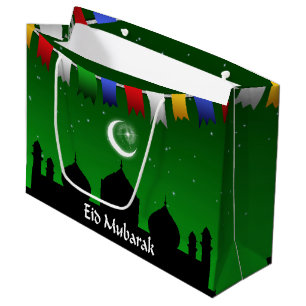 Eid Mubarak bunte Girlande Große Geschenktüte