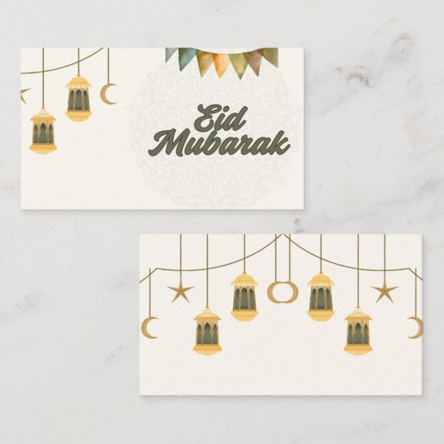 Eid Mubarak Cards Begleitkarte (Vorne/Hinten)