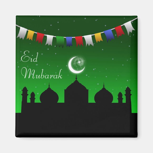Eid Mubarak Colorful Gardens Magnet (Vorne)