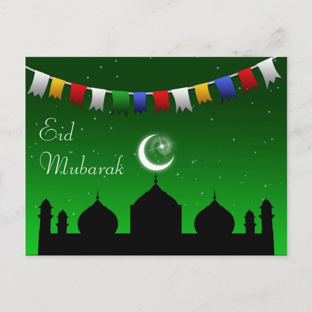 Eid Mubarak Colorful Gardens Postkarte (Vorderseite)