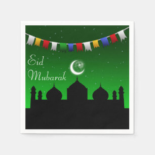 Eid Mubarak Colorful Gardens Serviette