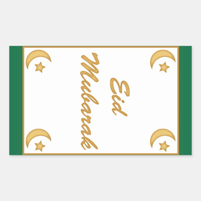 Eid Mubarak Eid al Fitr Rechteckiger Aufkleber (Vorderseite)