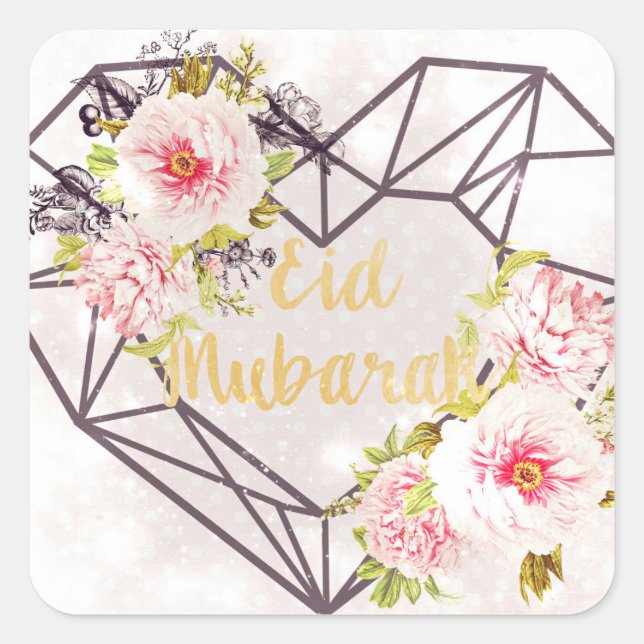 Eid Mubarak Eleganz-Aufkleber Quadratischer Aufkleber (Vorderseite)