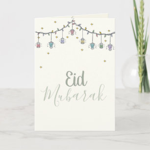 Eid Mubarak gefaltete Grußkarte Karte