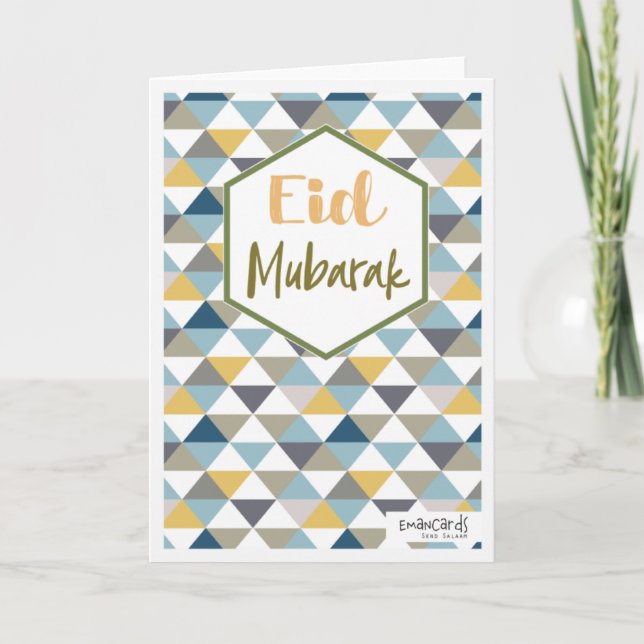 Eid Mubarak - Geometrisches Design Karte (Vorderseite)