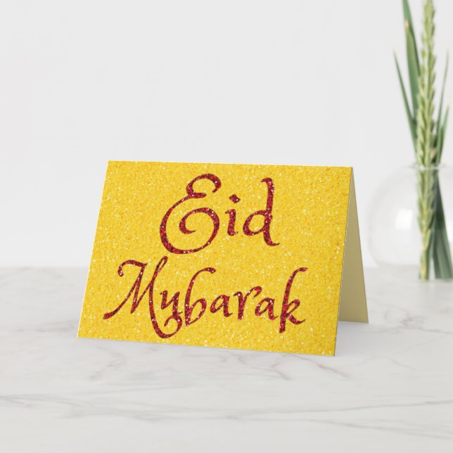 Eid Mubarak Glitzer Grußkarte Karte (Vorderseite)