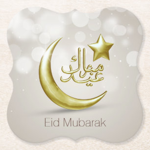 Eid Mubarak Gold Moon Star - Paper Untersetzer