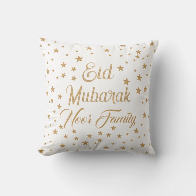 Eid Mubarak Gold Star Dekoration Kissen (Vorderseite)