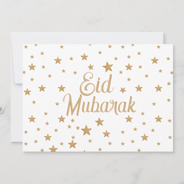 Eid Mubarak Gold Star Glitzer Sparkle Dekoration Einladung (Vorderseite)