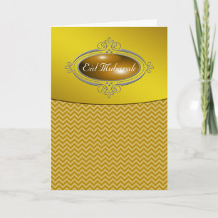 Eid Mubarak Gold Zickzack Feiertagskarte