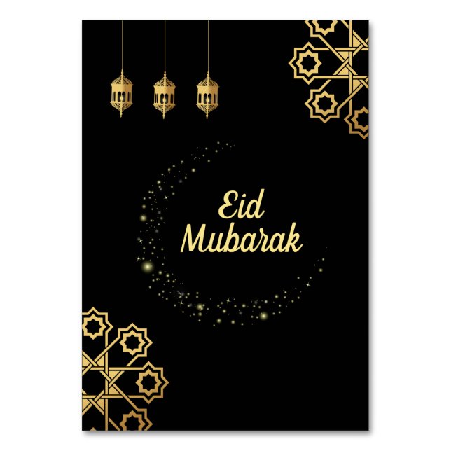 Eid Mubarak Golden Customizing Tischnummer (Vorderseite)