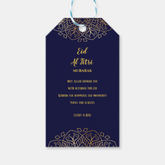 Eid Mubarak Golden Mandala Navy Blue Holiday Geschenkanhänger