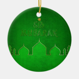 Eid Mubarak Green Gold Moschee Keramikornament