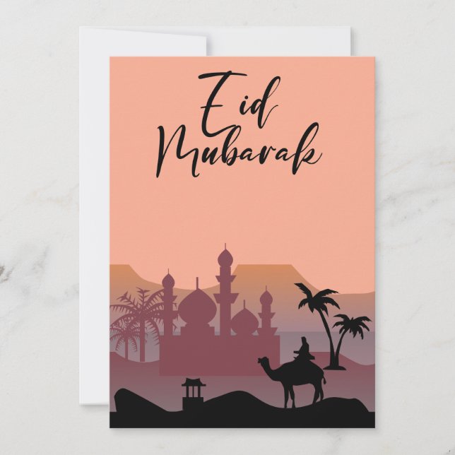 Eid Mubarak Greetings Feiertagskarte (Vorderseite)