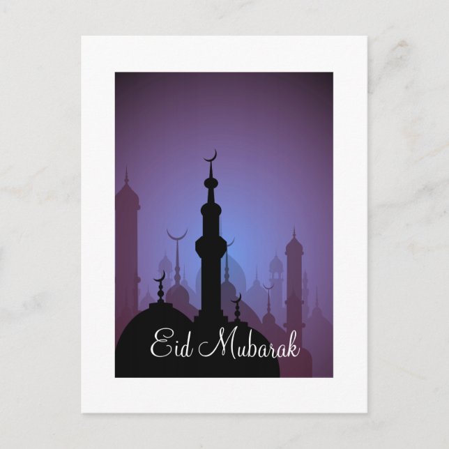 Eid Mubarak Happy Eid Postkarte (Vorderseite)