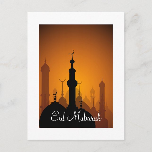 Eid Mubarak Happy Eid Postkarte (Vorderseite)