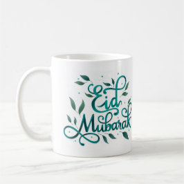 Eid Mubarak in arabischer Kalligrafie in grüner Fa Kaffeetasse