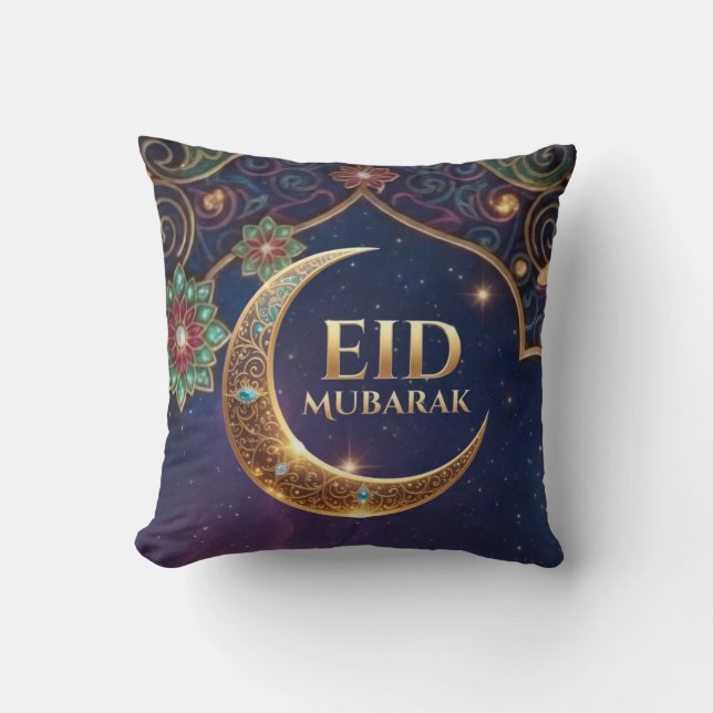 Eid Mubarak Islamic celebration Gold And navy Kissen (Vorderseite)