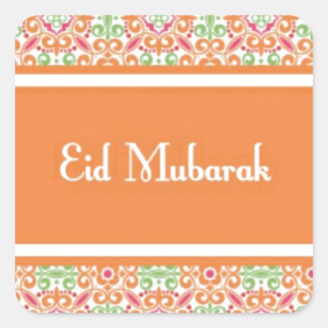 eid mubarak.jpg quadratischer aufkleber (Vorderseite)