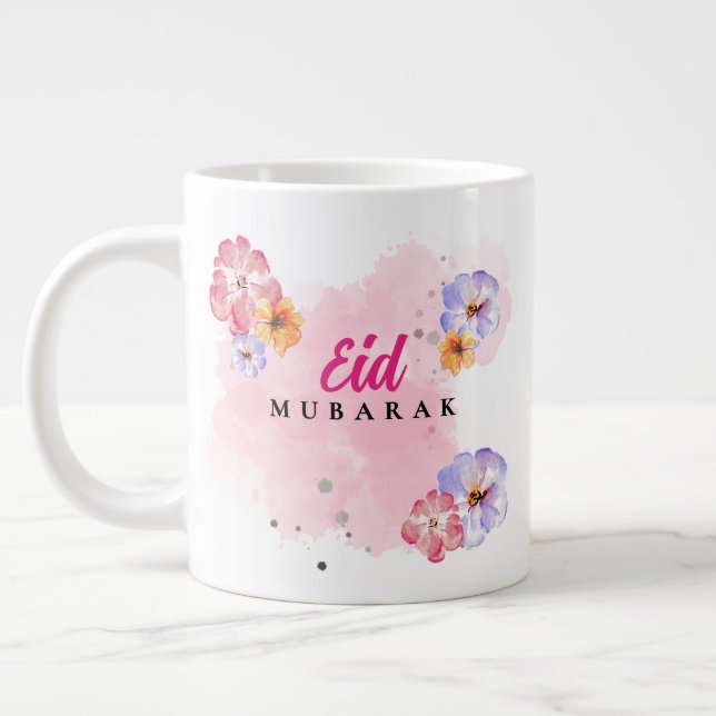 Eid Mubarak Jumbo Tasse - Blumenwasser (Links)