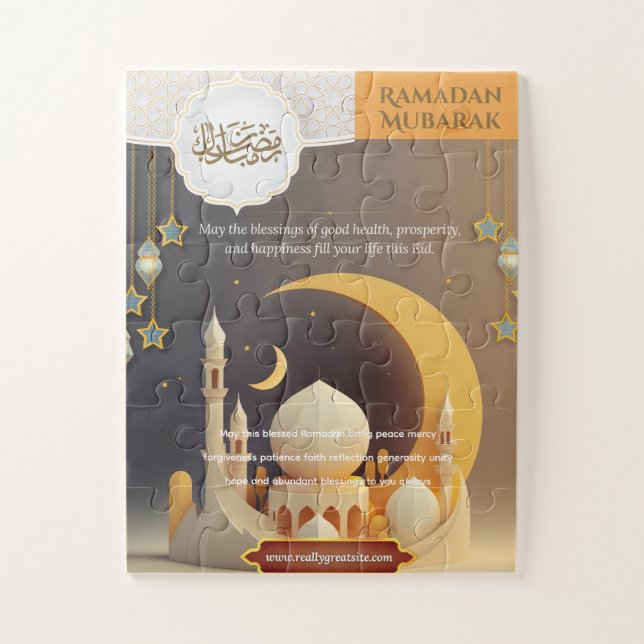 Eid Mubarak Karte mit Masjid (Vertikal)