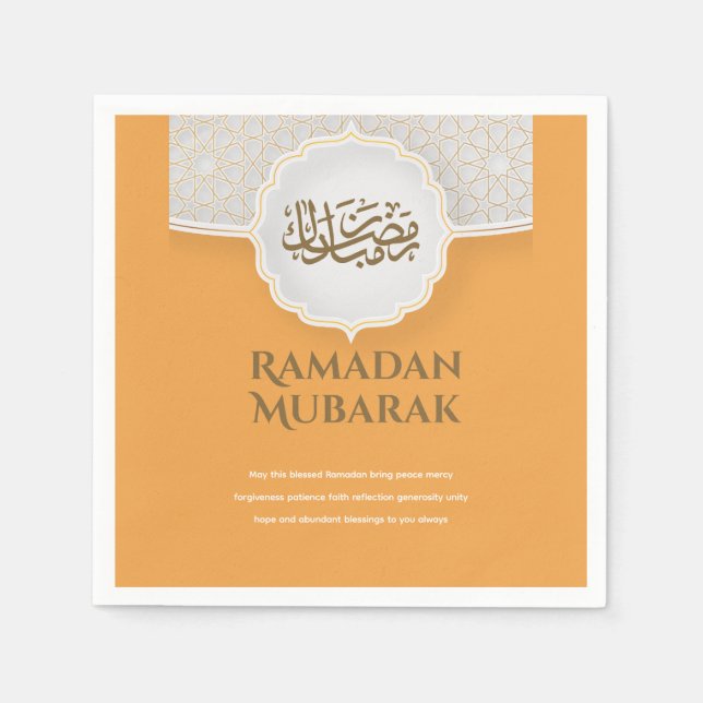 Eid Mubarak Karte mit Masjid Serviette (Vorderseite)