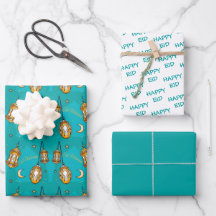 Eid Mubarak Kids Moon und Lantern Aquamarin