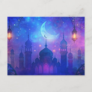 Eid Mubarak Magische Arabische Nächte Halbmond Far Postkarte