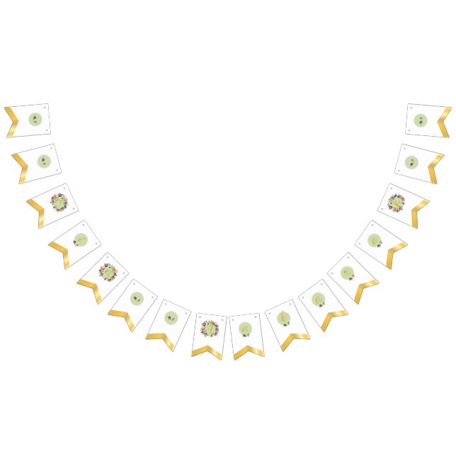 EID MUBARAK MIT BLUMEN WIMPELKETTE (Alle)