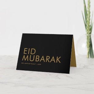 Eid Mubarak Modern Schwarz und Gold Muslimischer F Karte