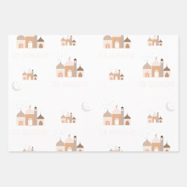 Eid Mubarak Modern Wrapping Paper Set of 3 Geschenkpapier Set