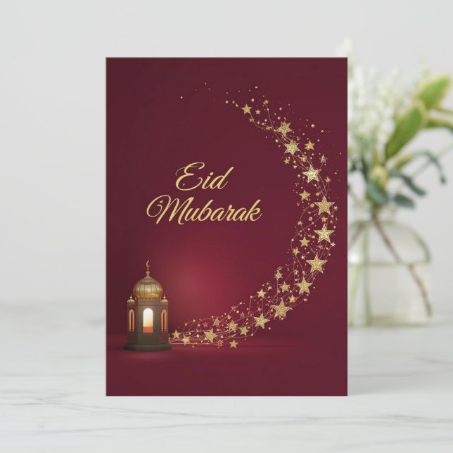 Eid Mubarak Moderne Personalisierte Karte (Stehend Vorderseite)