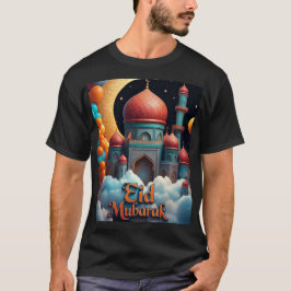 Eid Mubarak Moschee mit Balloons Hemd für Männer T-Shirt