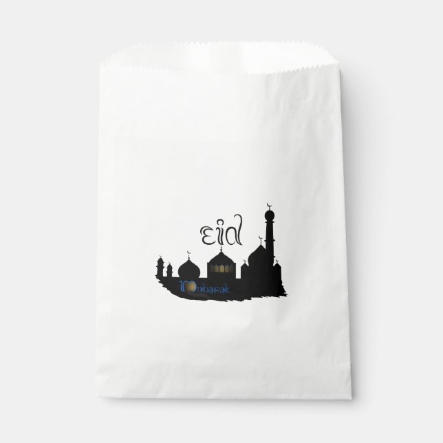 Eid Mubarak Moschee Silhouette - Gefallen Bag Geschenktütchen (Vorderseite)