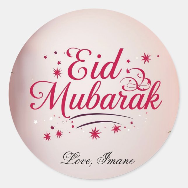 Eid Mubarak Muslim Klassischer Rund Sticker (Vorderseite)