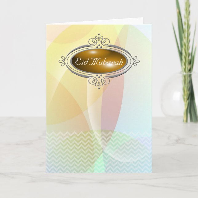 Eid Mubarak PastelChevron Feiertagskarte (Vorderseite)
